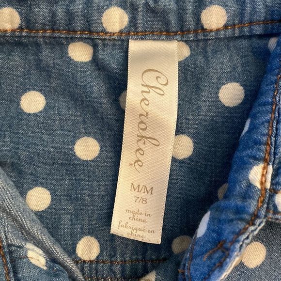 Cherokee Girls Denim‎ Polka Dot Shirt - Picture 3 of 6
